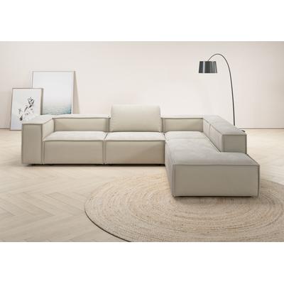 Ecksofa PLACES OF STYLE "Watertown moderne L-Form", beige (sand), B:311cm H:68cm T:241cm, 100% Polyester, Sofas, Breite 311 cm Image