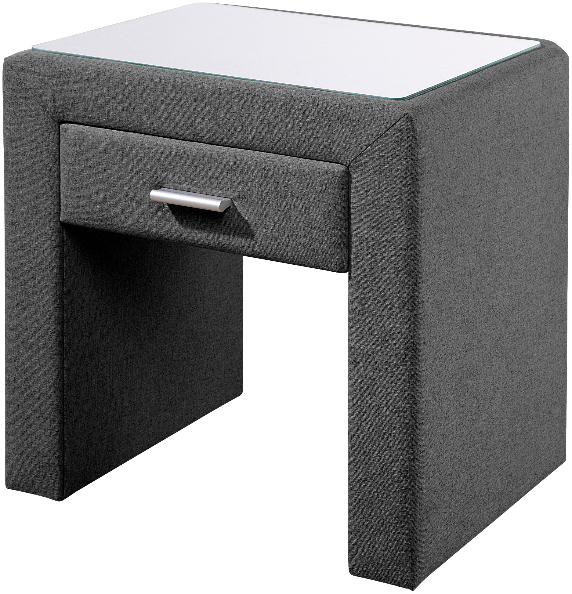 Nachttisch MAINTAL "Felsental", grau (anthrazit), B:50cm H:50cm T:40cm, Tische, Nachttisch, Nachtkonsole mit 1 Schubkasten