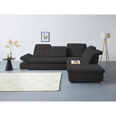 Ecksofa COTTA "Holiday L-Form mit Sitztiefen-, Armteil- und Kopfteilverstellung", braun (mud), B:310cm H:86cm T:265cm, 100% Polyester, Sofas, wahlweise mit Bettfunktion & Bettkasten Image