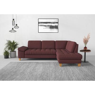Ecksofa SIT & MORE "Westham L-Form", lila (chianti), B:261cm H:88cm T:179cm, 90% Polyester 10%Polyamid, Sofas, mit Ottomane, mit oder ohne Bettfunktion, Bettkasten, Verstellung Image