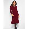 Strickkleid HEINE "Strickkleid", Damen, Gr. 50, Normalgrößen, rot (dunkelrot), 95% Viskose, 5% Elasthan, unifarben, knielang, Langarm, Kleider