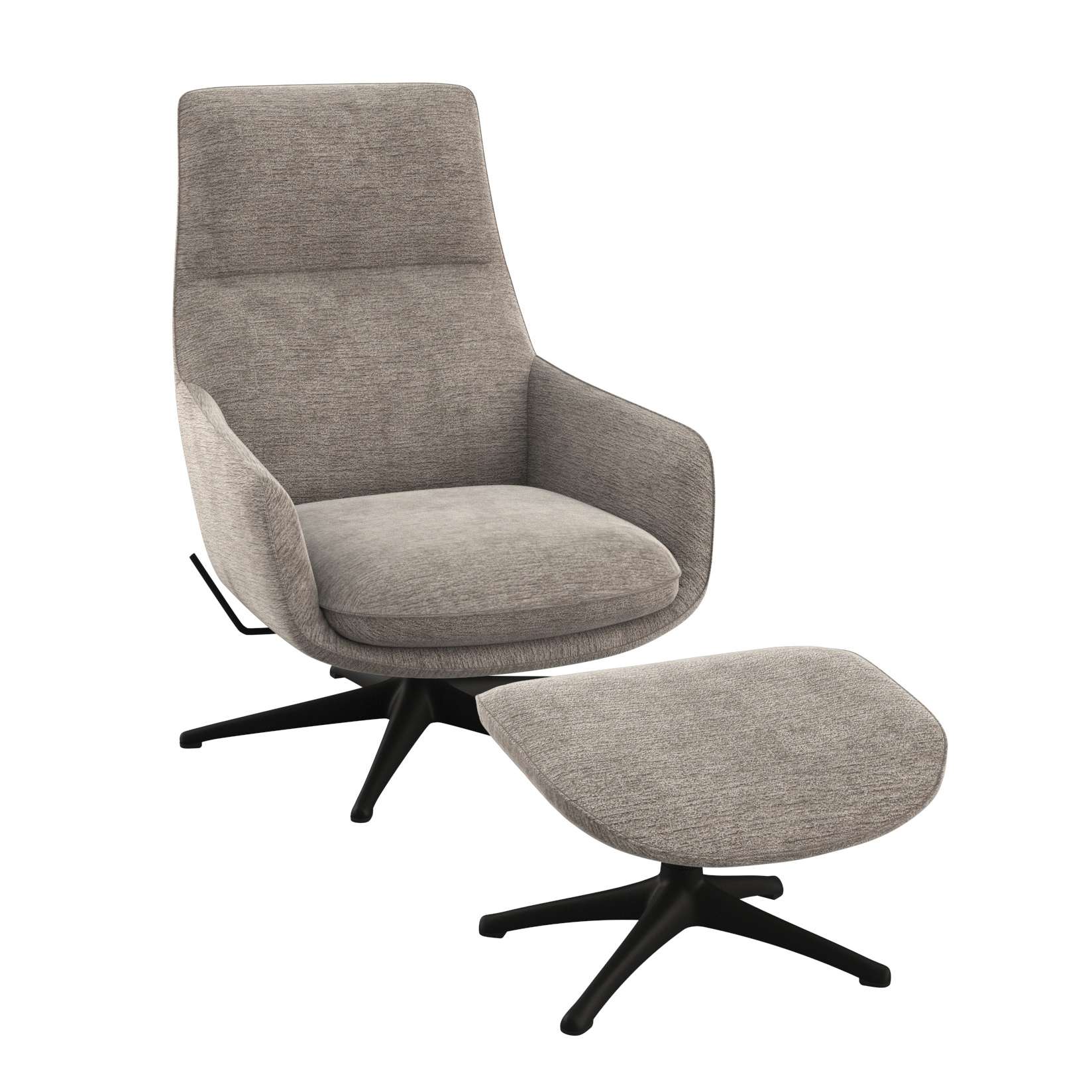 Drehsessel FLEXLUX "Marinella, OTTOs Choice, Relaxsessel, Entspannung mit Premium-Komfort", schwarz (mushroom, schwarz), B:75cm H:103cm T:95cm, 100% Polyester, Sessel, Liegefunktion, drehbar, Fuß schwarz