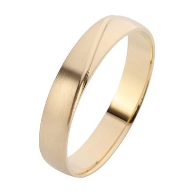 Trauring FIRETTI "Schmuck Geschenk Gold Hochzeit Ehering Trauring "LIEBE" Gr. 16,5, gold (gelbgoldfarben), Fingerringe, 16,5, ohne Brillant, Gelbgold 585, 4mm, Made in Germany, wahlweise mit oder ohne Brillant Image