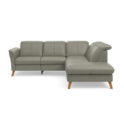Ecksofa SIT & MORE "Romero L-Form", grau, B:250cm H:91cm T:220cm, 100% Polyester, Sofas, wahlweise mit oder ohne TV-Funktion, Bettfunktion, Bettkasten Image