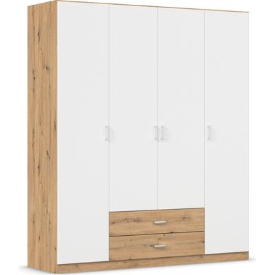 Drehtürenschrank RAUCH "Kleiderschrank Schrank Garderobe Wäscheschrank GAMMA in 3 Breiten", weiß (eiche artisan, alpinweiß), B:181cm H:210cm T:54cm, Holzwerkstoff, Schränke, mit 6 Schubladen, in schlichtem Design TOPSELLER MADE IN GERMANY Image