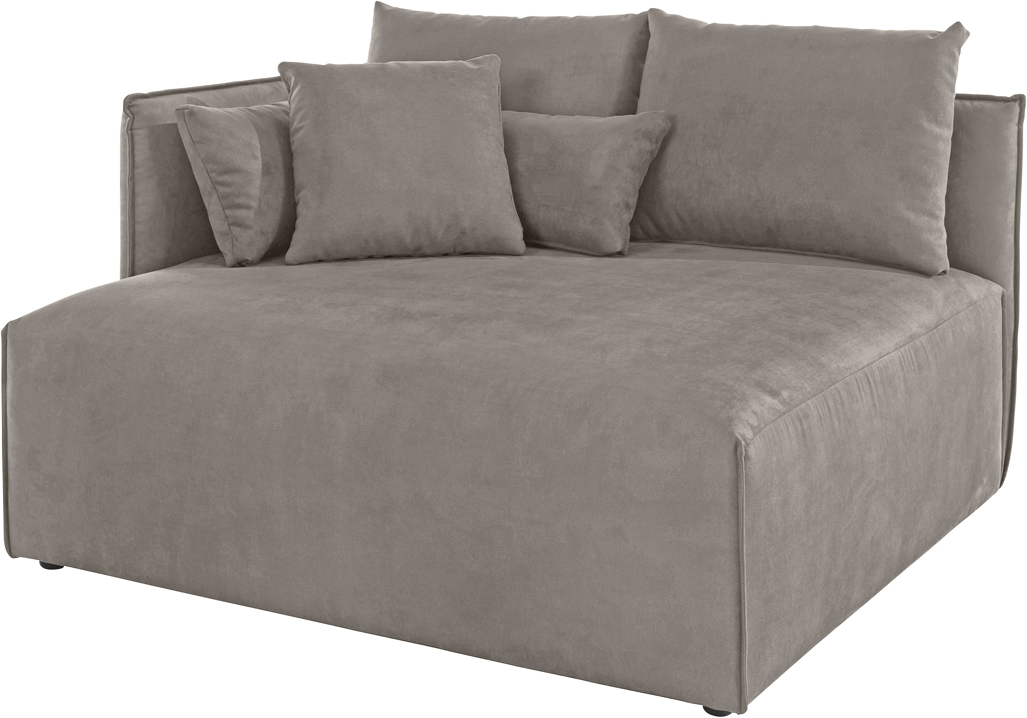 Ottomane OTTO HOME "Nöre", grau (hellgrau), B:138cm H:86cm T:128cm, 100% Polyester, Sofas, Ottomane, kurzes Lounge-Modul - zum Zusammenstellen, Breite 138 cm, Tiefe 128 cm