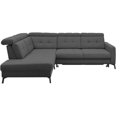 Ecksofa MUSTERRING "MR 4615", grau (anthrazit), B:272cm H:84cm T:214cm, 100% Polyester, Sofas, mit Kopf- und Rückenverstellung, Metallfuß schwarz, Maße 272 x 214 cm Image