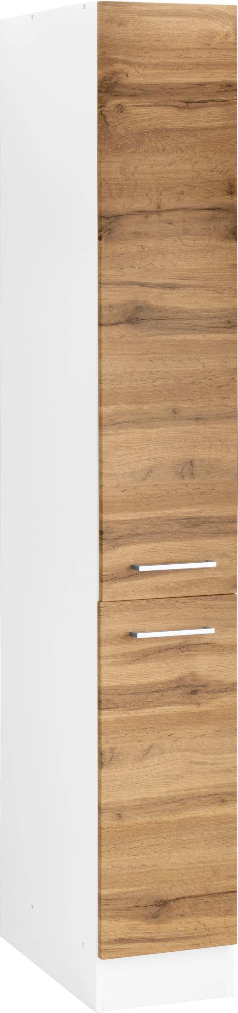 Apothekerschrank KOCHSTATION "KS-Kehl", weiß (wotaneiche, weiß), B:30cm H:200cm T:60cm, MDF, Schränke, Breite 30 cm Image
