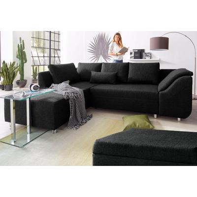 Ecksofa COLLECTION AB "Sally L-Form", grau (anthrazit), B:256cm H:87cm T:165cm, Microfaser PRIMABELLE (100% Polyester) / Struktur (80% Polyester, 20% Acryl), Struktur (80% Polyester, 20% Acryl), Kunstleder SOFTLUX / Struktur (80% Polyester, 20%... Image