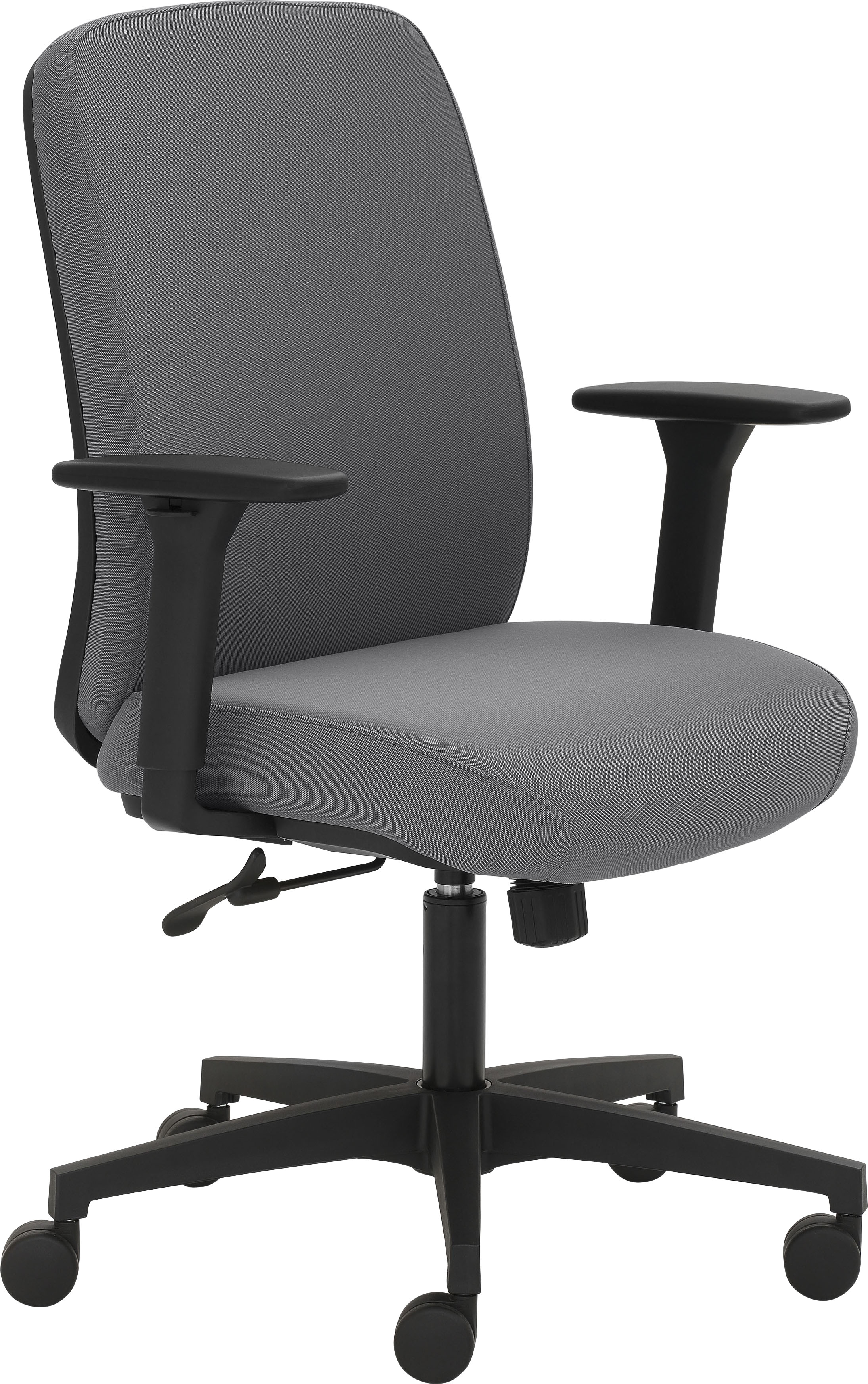 Drehstuhl MAYER SITZMÖBEL "2219", grau (grau, schwarz), B:70cm H:98cm T:62cm, Stühle, Bürodrehstuhl, GS-zertifiziert, extra starke Polsterung für maximalen Sitzkomfort