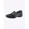 Slipper CASUAL LOOKS, Damen, Gr. 42, schwarz (schwarz, gemustert), Glattleder, Nubukleder, feminin, Schuhe