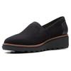 Slipper CLARKS "Sharon Dolly", Damen, Gr. 42, schwarz, Veloursleder, casual, Schuhe, Loafer, Slipper mit Keilabsatz