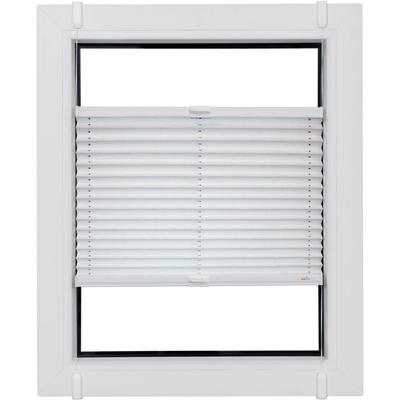Plissee SUNLINES "Young Style Energy Saving", weiß (weiß, weiß), B:87,5cm H:190cm, Obermaterial: 100% Polyester, Plissees, nach Maß, mit Energiespareffekt, verspannt mit Simply-Fix Klemmträger Image