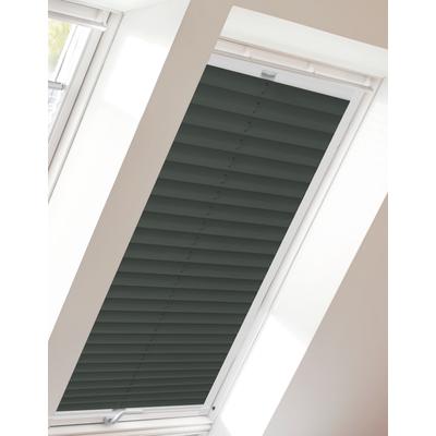 Dachfensterplissee SUNLINES "StartUp Style Crush", grau (anthrazit, weiß), B:115,9cm H:97,4cm, Obermaterial: 100% Polyester, Plissees, mit Führungsschienen Image
