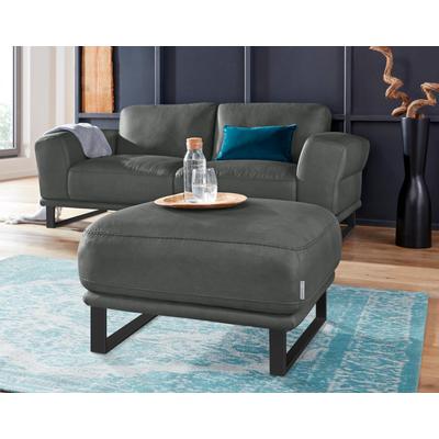 Hocker W.SCHILLIG "montanaa", grau (anthrazit z69), B:71cm H:42cm T:71cm, Hocker, mit Metallkufen in Schwarz pulverbeschichtet, Breite 71 cm Image