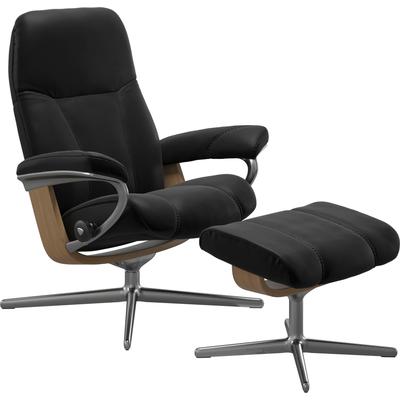 Relaxsessel STRESSLESS "Consul", schwarz (schwarz batick), B:78cm H:97cm T:70cm, Leder BATICK: BATICK ist ein leicht korrigiertes, durchgefärbtes und genarbtes Möbelleder, bei dem die meisten Unebenheiten und Spuren in der Regel entfernt wurden.,... Image