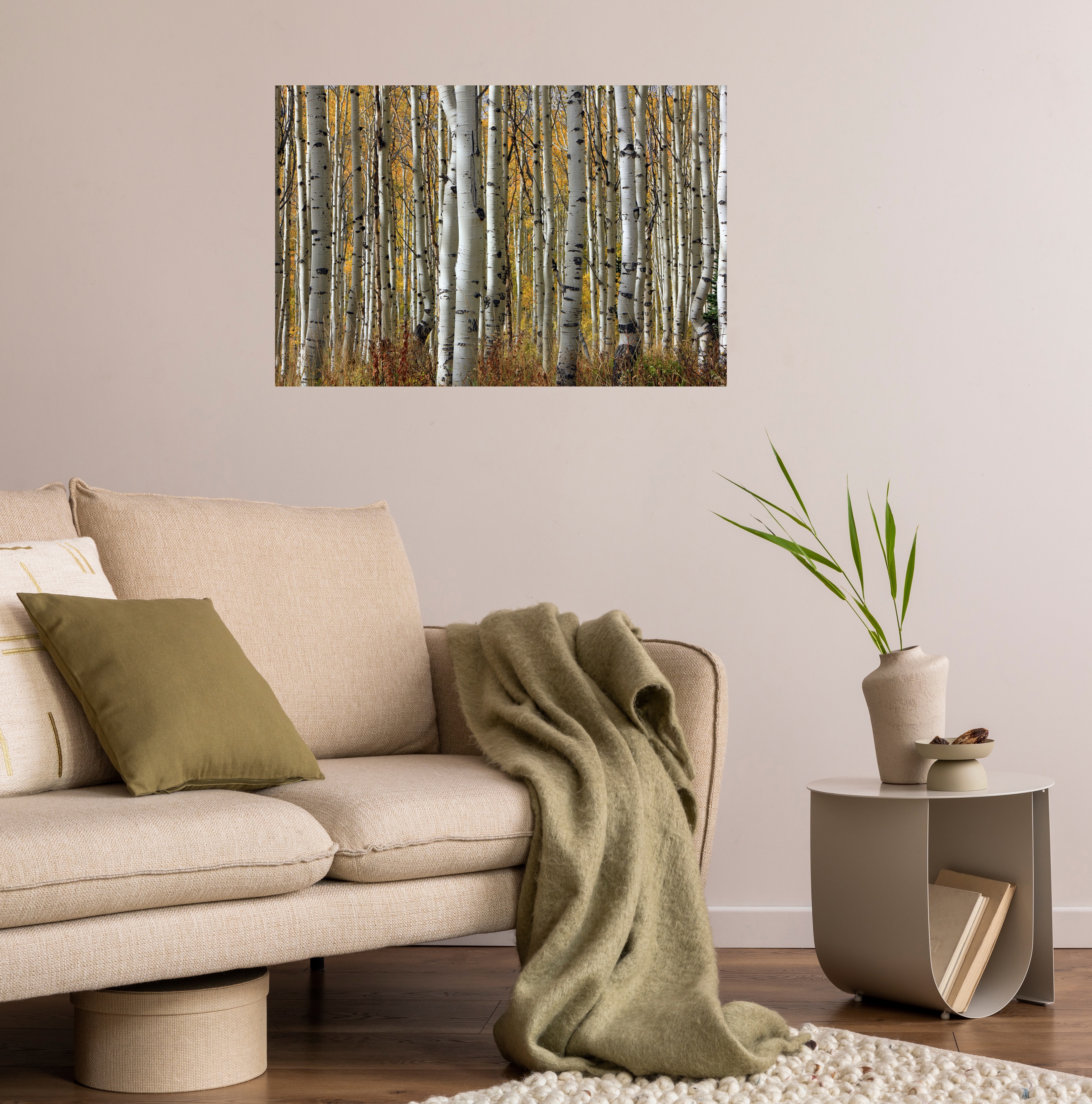 Wandsticker QUEENCE "Pia", beige, B:90cm H:60cm T:0,1cm, Folie, Wandtattoos, Selbstklebend, kinderleichte Anbringung