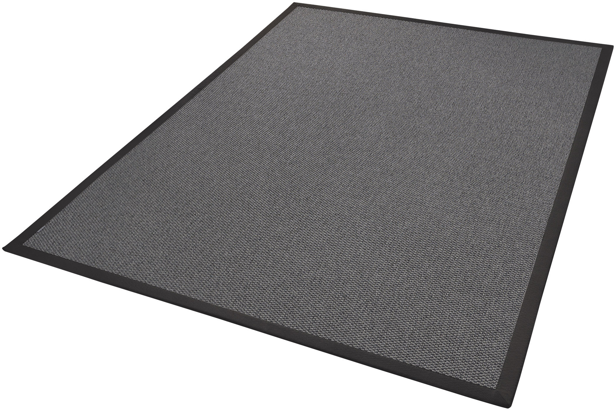 Teppich DEKOWE "Naturana Panama Spezial", grau (anthrazit), B:67cm H:8mm L:250cm, Kunstfaser, Teppiche, Flachgewebe, meliert, Sisal-Optik, mit Bordüre, Wohnzimmer Image