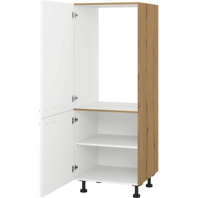 Kühlumbauschrank KOCHSTATION "KS-Scafa" mit Tür für integrierten Kühlschrank 880mm", weiß (weiß, eiche astig), B:60cm H:150cm T:56cm, Schränke, Breite/Höhe: 60/150 cm, wahlweise Türanschlag rechts oder links Image
