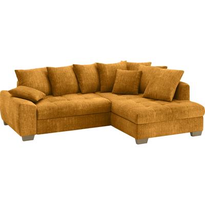 Ecksofa MR. COUCH "Nikita II, L-Form, bis 140kg pro Sitzplatz belastbar", orange (dolce 9 curry), B:243cm H:88cm T:190cm, Dolce (100% Polyester), Sofas, mit Kaltschaumpolsterung, wahlweise mit Bett und Bettkasten Image