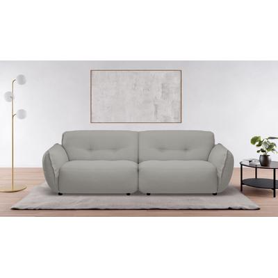 4-Sitzer BETYPE "Be Fluffy", silber (silber grau), B:283cm H:87cm T:120cm, 100% Polyester, Sofas, Softes Sitzgefühl, moderne Kedernaht, hochwertiger Bezug Image