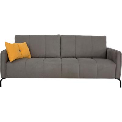 3-Sitzer INOSIGN "Xeen", grau, B:205cm H:85cm T:85cm, 100% Polyester, Sofas, mit feiner Steppung und Keder Image