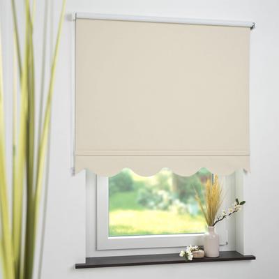Seitenzugrollo LIEDECO Gr. 19, beige, B:242cm H:180cm, Polyester, Rollos, Volantrollo - Volant Klassik, Fixmaß Image