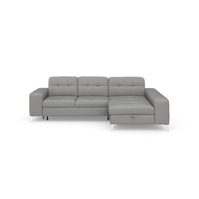 Ecksofa SIT & MORE "Baviene L-Form", silber, B:286cm H:92cm T:176cm, Sofas, inklusive Sitztiefenverstellung und Federkern, wahlweise Bettfunktion Image