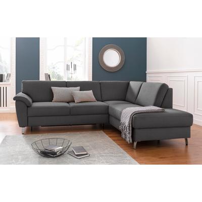Ecksofa SIT & MORE "Texel L-Form", grau (dunkelgrau), B:250cm H:87cm T:201cm, Kunstleder SOFTLUX, Luxus-Microfaser (100% Polyester), Sofas, mit Federkern, wahlweise mit Bettfunktion und Bettkasten Image