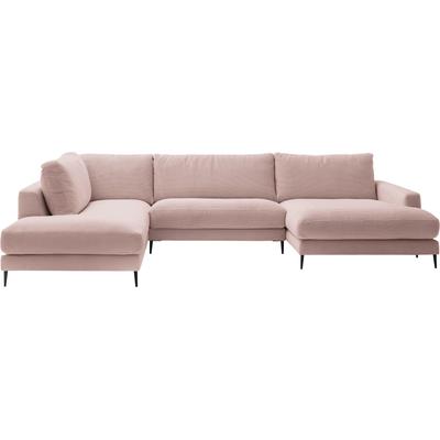 Wohnlandschaft INOSIGN "Downtown XXL B/T/H: 341/223/84 cm Loungemöbel zum Relaxen", rosa (rosé), B:341cm H:84cm T:223cm, 88% Polyester, 12% Polyacryl, Sofas, weicher Sitzkomfort, Cord-Bezug, weicher Sitzkomfort U-Form Image