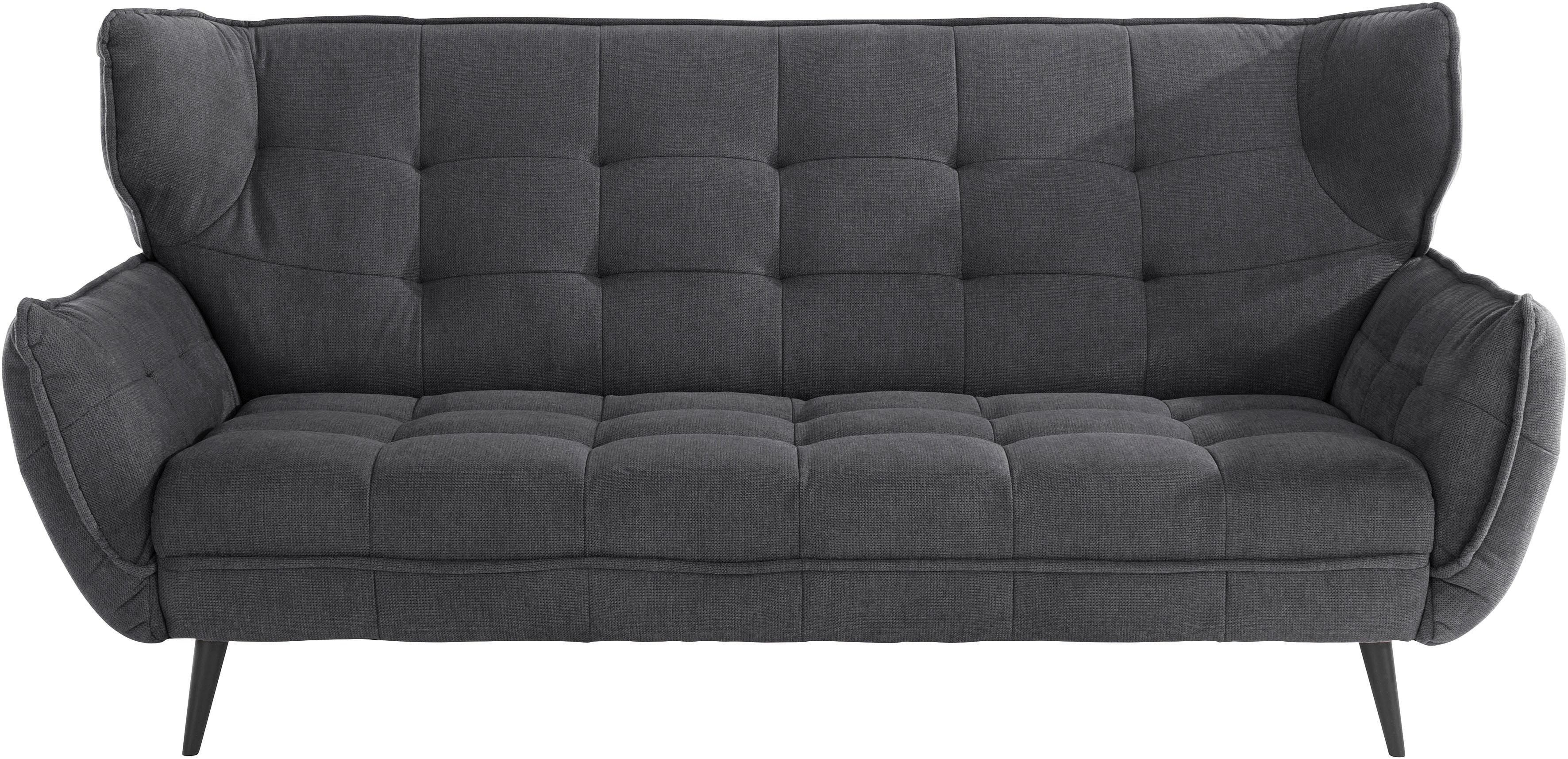 3-Sitzer LEONIQUE "Ariana", grau (charcoal), B:221cm, 90% Polyester 10% Polyamid, Sofas, Big-Sofa bzw. stylischer Hochlehner Image