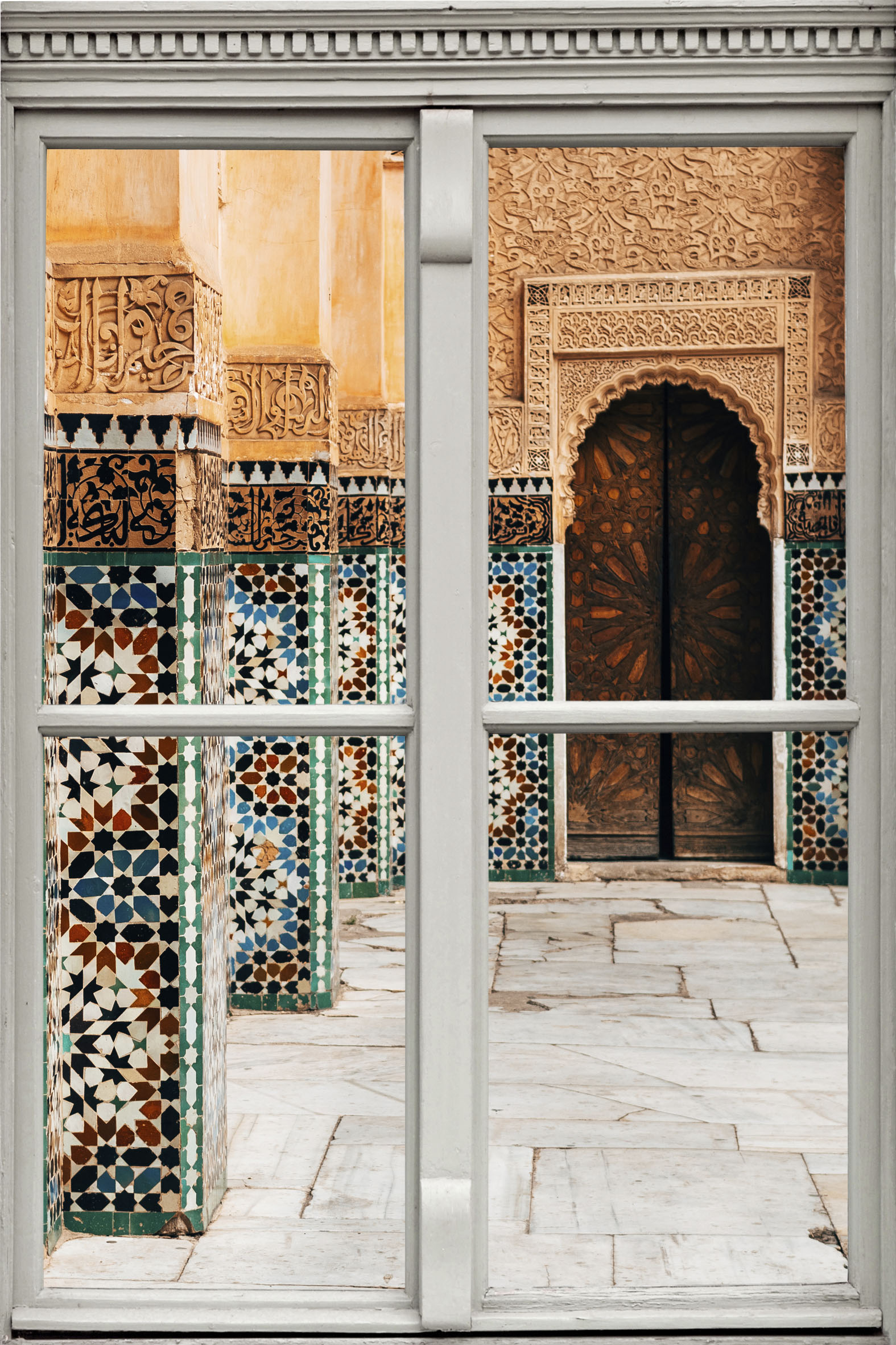 Wandsticker QUEENCE "Tür", bunt, B:40cm H:60cm T:0,1cm, Wandtattoos, Wandsticker, Wandbild, selbstklebend, 3D, Fenster