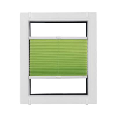 Plissee SUNLINES "Start-up Style Crush", grün (apfelgrün, weiß, weiß), B:47,5cm H:130cm, Obermaterial: 80% Polyester, 15% Metall, 5% Kunststoff, Plissees, nach Maß Image