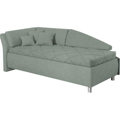 Schlafsofa ALINA "Lindsay", grün (pastellmint tmd 6), B:223cm H:80cm T:112cm, Struktur TMD (100% Polyester), Sofas, Bettkasten, Zierkissen-Set aus: 2 Stk. 40x40cm, 1 Stk. 30x30cm Image