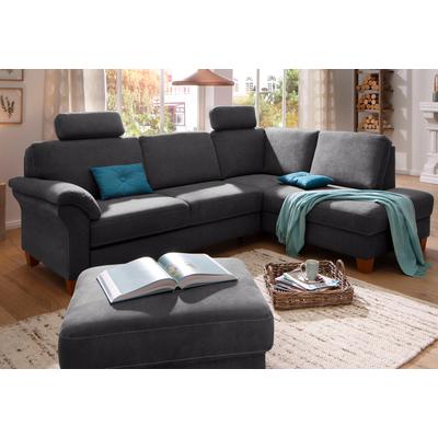 Ecksofa HOME AFFAIRE "Borkum L-Form", grau (anthrazit), B:249cm H:87cm T:189cm, Struktur (100% Polyester), Luxus-Microfaser ALTARA NUBUCK (100% Polyester), MELROSE (100% Polyester), Luxus-Microfaser Toro (100% Polyester), Sofas, mit Federkern,... Image