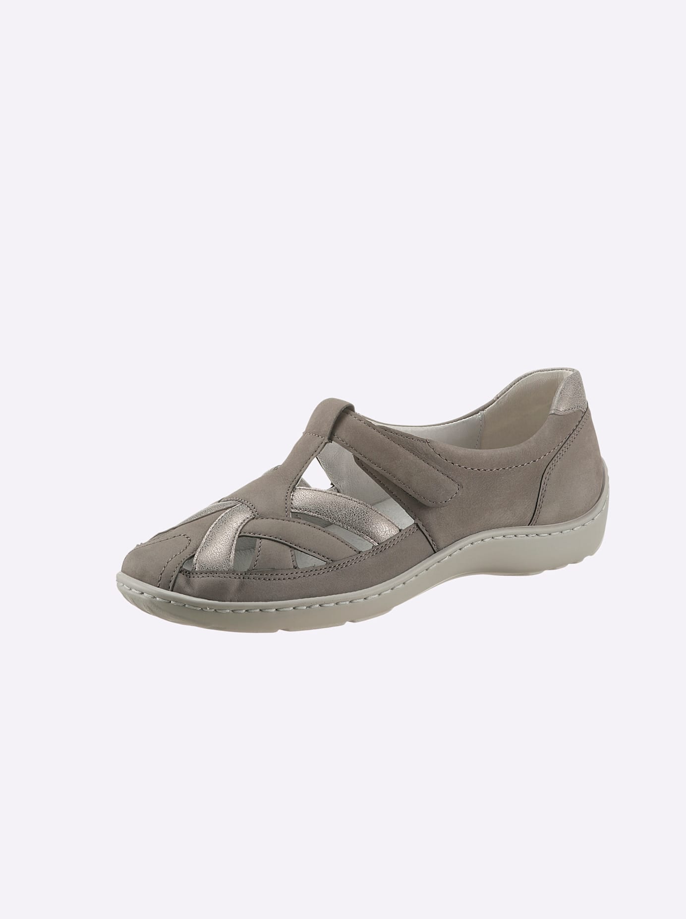 Klettschuh WALDLÄUFER, Damen, Gr. 5,5, grau, Nubukleder, Schuhe