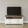 Lowboard "York", weiß (weiß, eiche), B:140cm H:63cm T:51cm, MDF, SET ONE BY MUSTERRING, Sideboards, Typ 32, mit 4 Schubkästen, Beleuchtung optional, Breite 140 cm