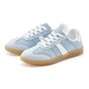 Sneaker LASCANA "Schnürschuh, Halbschuh, Freizeitschuh", Damen, Gr. 43, blau (hellblau, weiß), Obermaterial: 50% Lederimitat, 50% Textilmaterial. Futter: 100% Textilmaterial. Decksohle: 100% Textilmaterial. Laufsohle: 100% Synthetik, unifarben,...