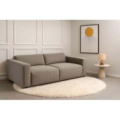 3-Sitzer ANDAS "Noord mit Kedernaht, Breite 232 cm", braun, B:232cm H:71cm T:96cm, 100% Polyester, Sofas, mit Kedernaht, Breite 232 cm, Cord, Struktur, Webstoff Image