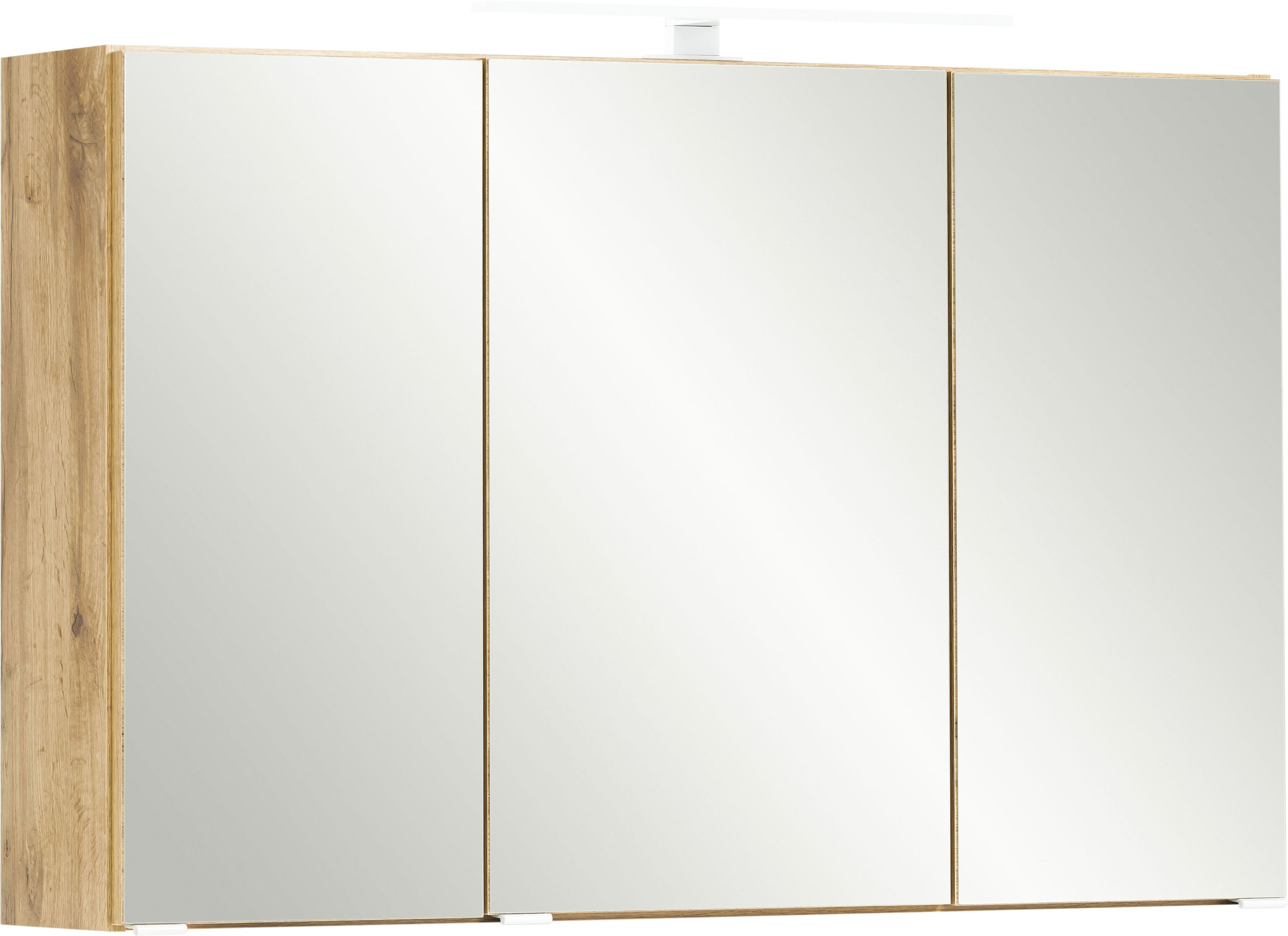 Spiegelschrank WELLTIME "Lienz", braun (wotaneiche), B:100cm H:64cm T:20cm, Spanplatte, Schränke Image