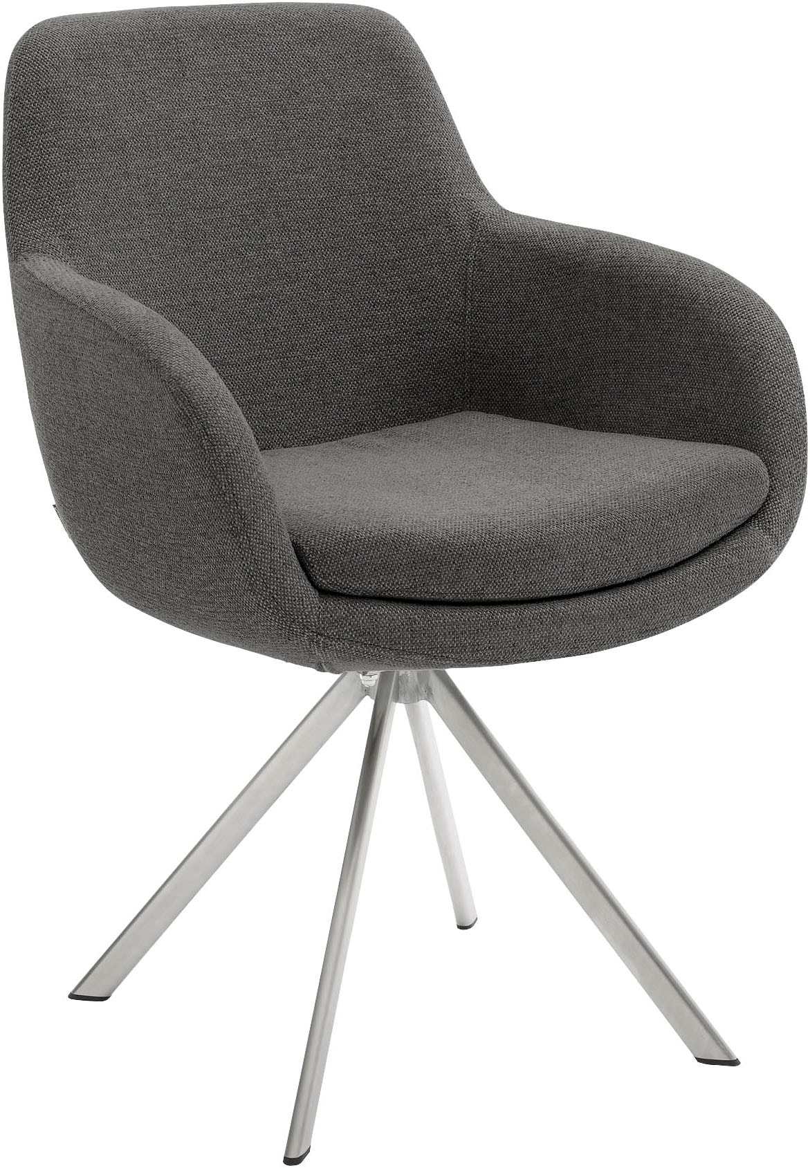 Esszimmerstuhl MUSTERRING "Tavia", grau (anthrazit, edelstahl gebürstet), B:62cm H:86cm T:66cm, Stühle, Esszimmerstuhl