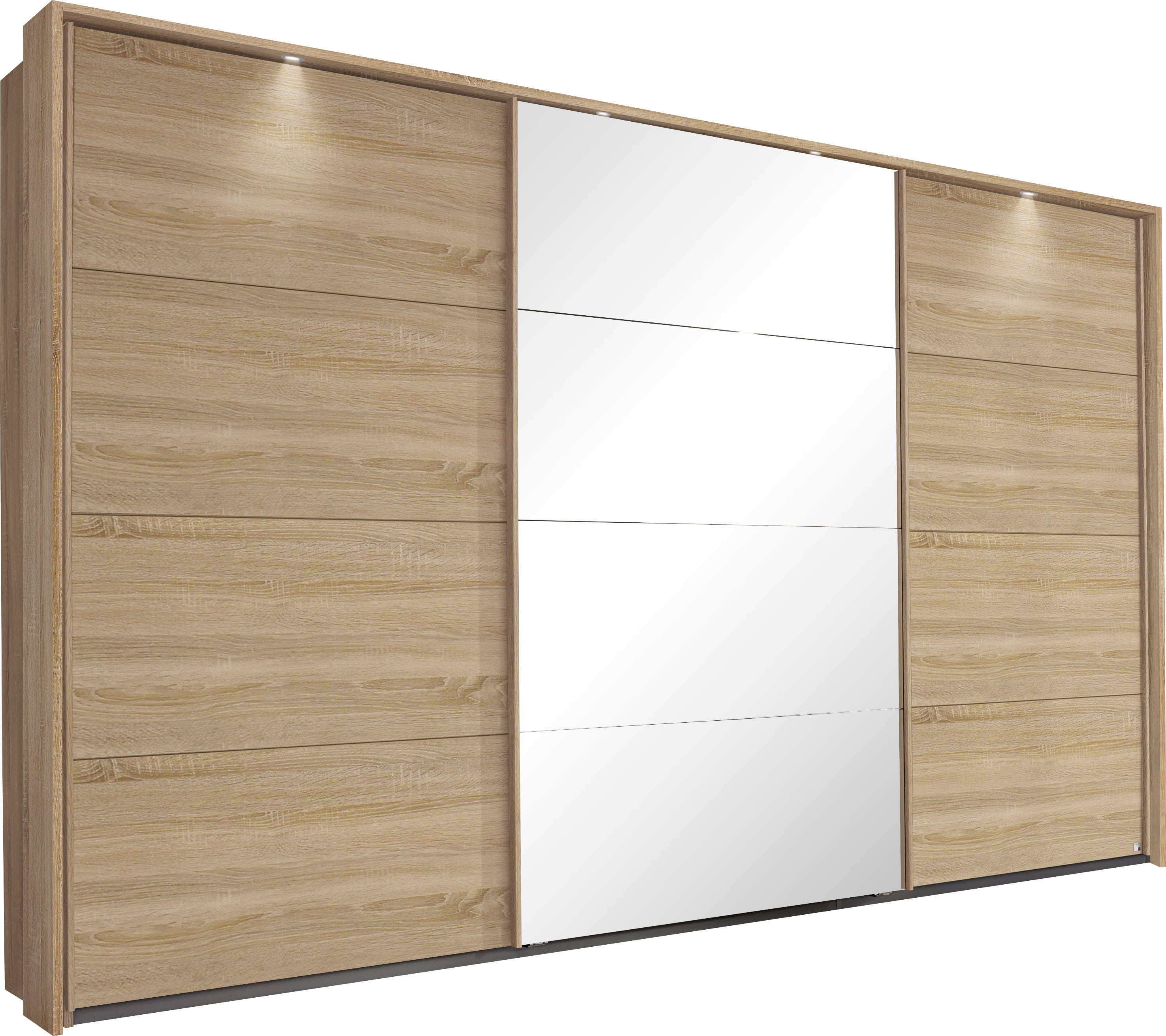 Schwebetürenschrank RAUCH "Kleiderschrank Schrank Garderobe Schlafzimmerschrank TUBONA", braun (struktureichefarben hell), B:368cm H:233cm T:64cm, Holzwerkstoff, Schränke, Schwebetürenschrank Kleiderschrank, mit umfangreicher Innenausstattung und...