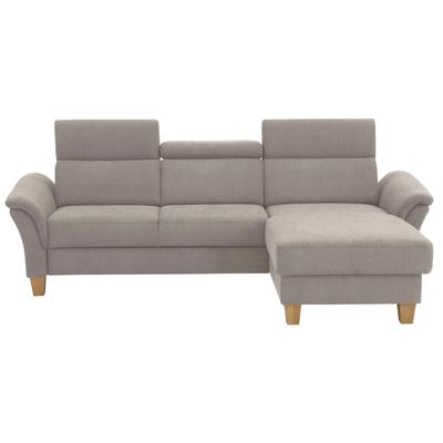 Ecksofa HOME AFFAIRE "Conville L-Form", grau (elephant), B:256cm H:84cm T:167cm, 100% Polyester, Sofas, Federkern, wahlweise mit Bettfunktion und Bettkasten bzw. Stauraum Image