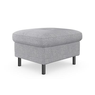 Stauraumhocker PLACES OF STYLE "Calando", silber, B:76cm H:46cm T:64cm, 100% Polyester, Hocker, passend zur Polsterserie "Calando", auch im Soft-Clean-Bezug Image
