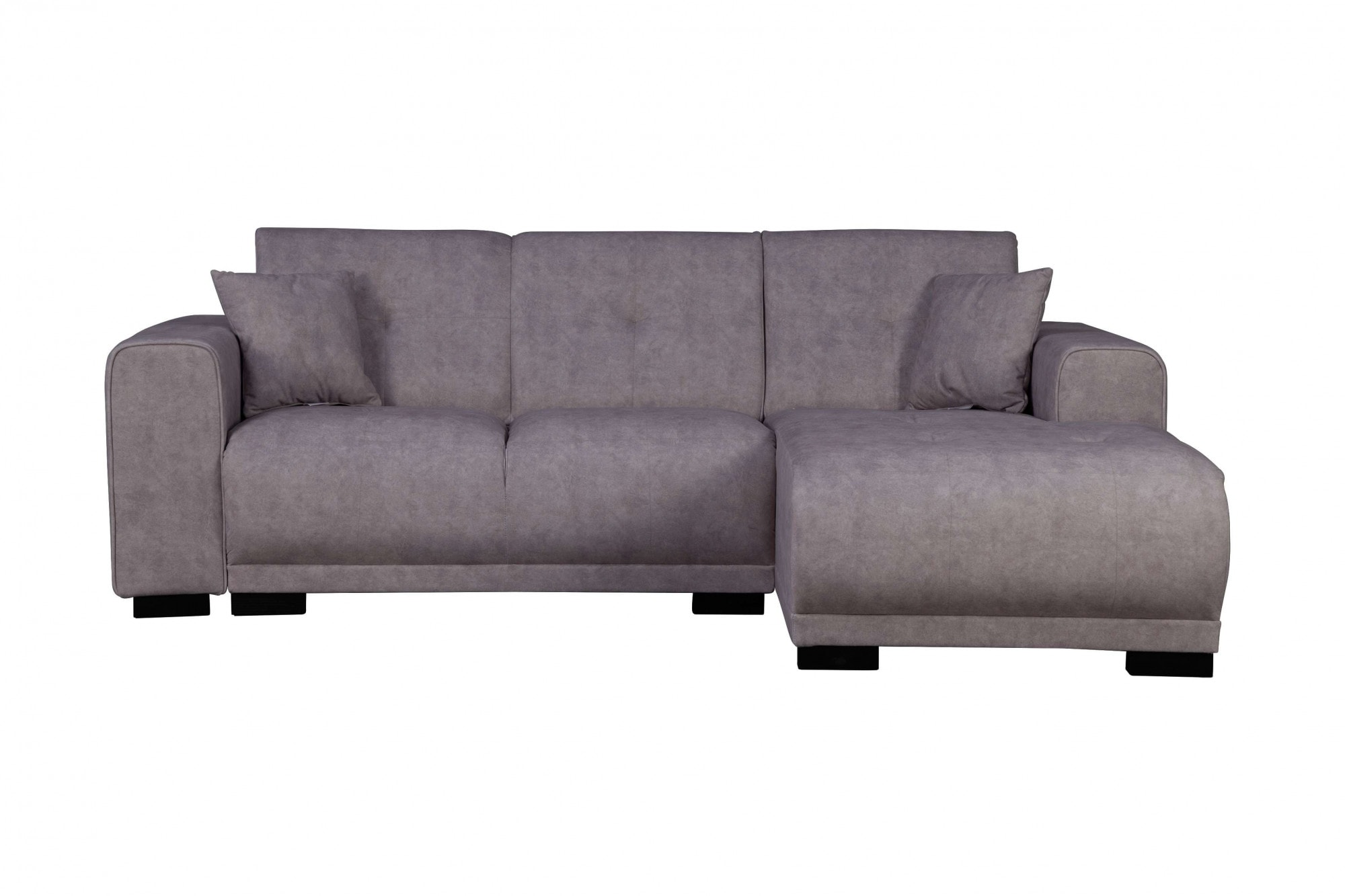 Ecksofa HOME AFFAIRE "Langeland L-Form", grau, B:234cm H:85cm T:163cm, 100% Polyester, Sofas, incl. 2 Zierkissen, Recamiere wahlweise links oder rechts