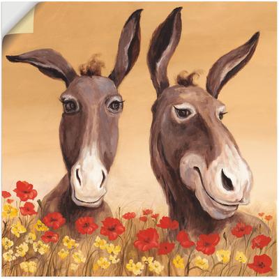 Wandbild ARTLAND "Esel", beige (farbe bild(er): naturfarben), B:50cm H:50cm, Bilder, als Alubild, Outdoorbild, Leinwandbild, Poster, Wandaufkleber Image