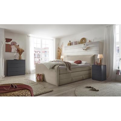 Boxspringbett "Florida", gelb (vanille), L:228cm, SET ONE BY MUSTERRING, Komplettbetten, in modernem Cord-Bezug, mit Bettkasten, in 3 Größen erhältlich Image