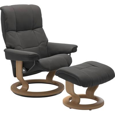 Relaxsessel STRESSLESS "Mayfair", grau (rock paloma), B:88cm H:102cm T:77cm, Leder BATICK: BATICK ist ein leicht korrigiertes, durchgefärbtes und genarbtes Möbelleder, bei dem die meisten Unebenheiten und Spuren in der Regel entfernt wurden., Leder... Image