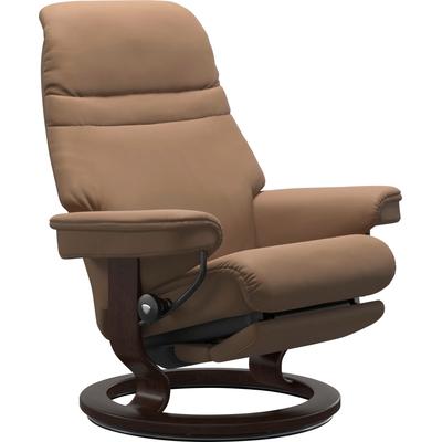 Relaxsessel STRESSLESS "Sunrise", braun (latte batick), B:88cm H:103cm T:78cm, Leder BATICK: BATICK ist ein leicht korrigiertes, durchgefärbtes und genarbtes Möbelleder, bei dem die meisten Unebenheiten und Spuren in der Regel entfernt wurden.,... Image