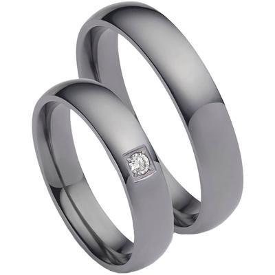 Trauring FIRETTI "Schmuck Geschenk Tantal Hochzeit Ehering "LIEBE" Gr. 59, grau, Fingerringe, 59, ohne Brillant, Tantal, 4,5mm, Made in Germany - wahlweise mit oder ohne Brillant Image